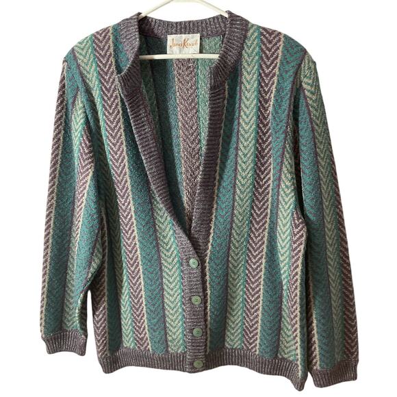 Vintage 80’s James Kenrob Union Made Cardigan Geometric XL - Picture 6 of 8